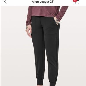 Black Lululemon Align Joggers 28” - like new